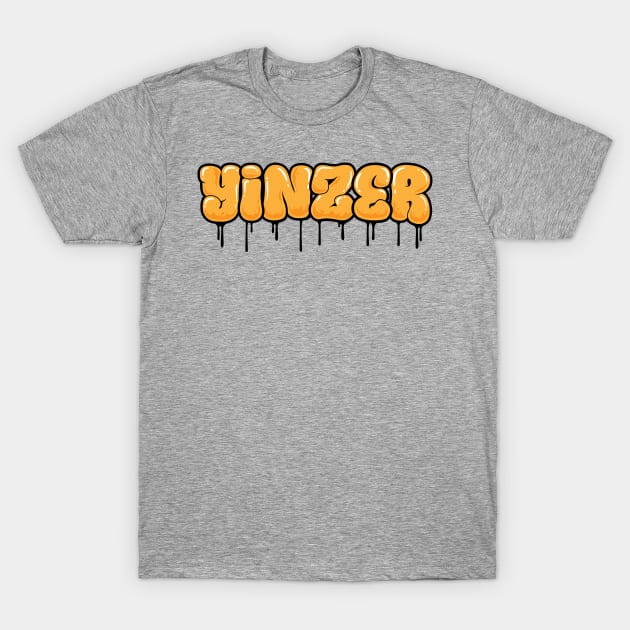 YINZER GRAFFITI (GOLD) T-Shirt by OldSkoolDesign